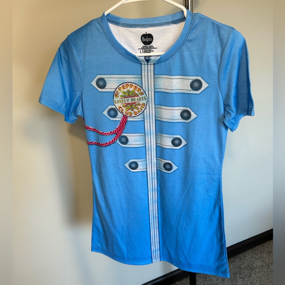 Beatles Tshirt Sz:M Blue *polyester*